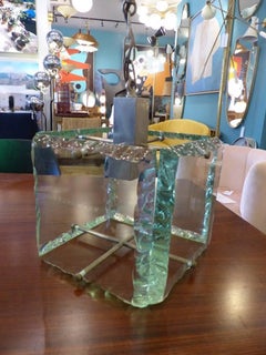 Beautiful Pair of Hammered Glass Pendant, circa 1970