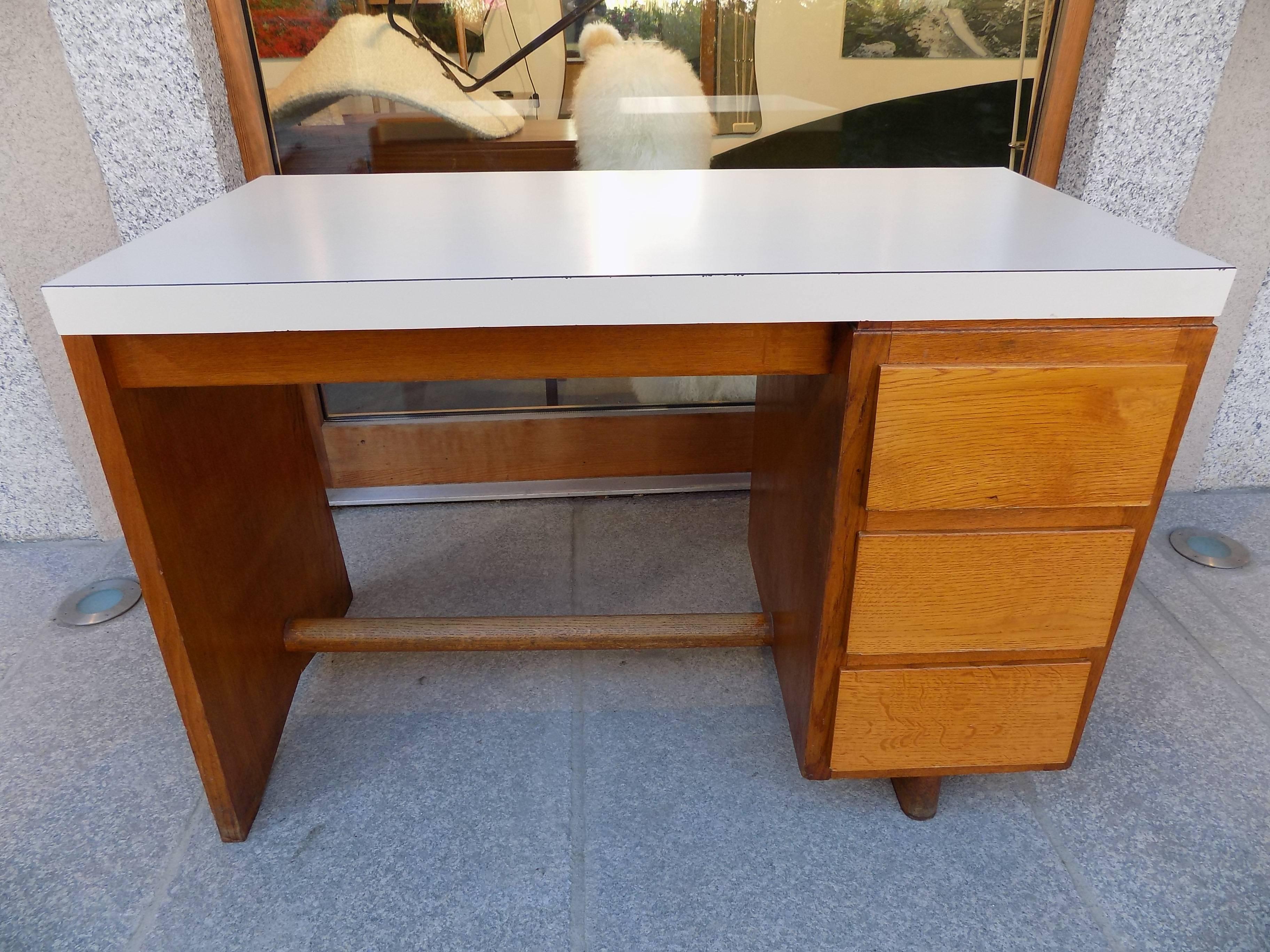 Mid-Century Modern Fantastic French Henry Jacques Le Meme Desk, circa 1960 For Sale