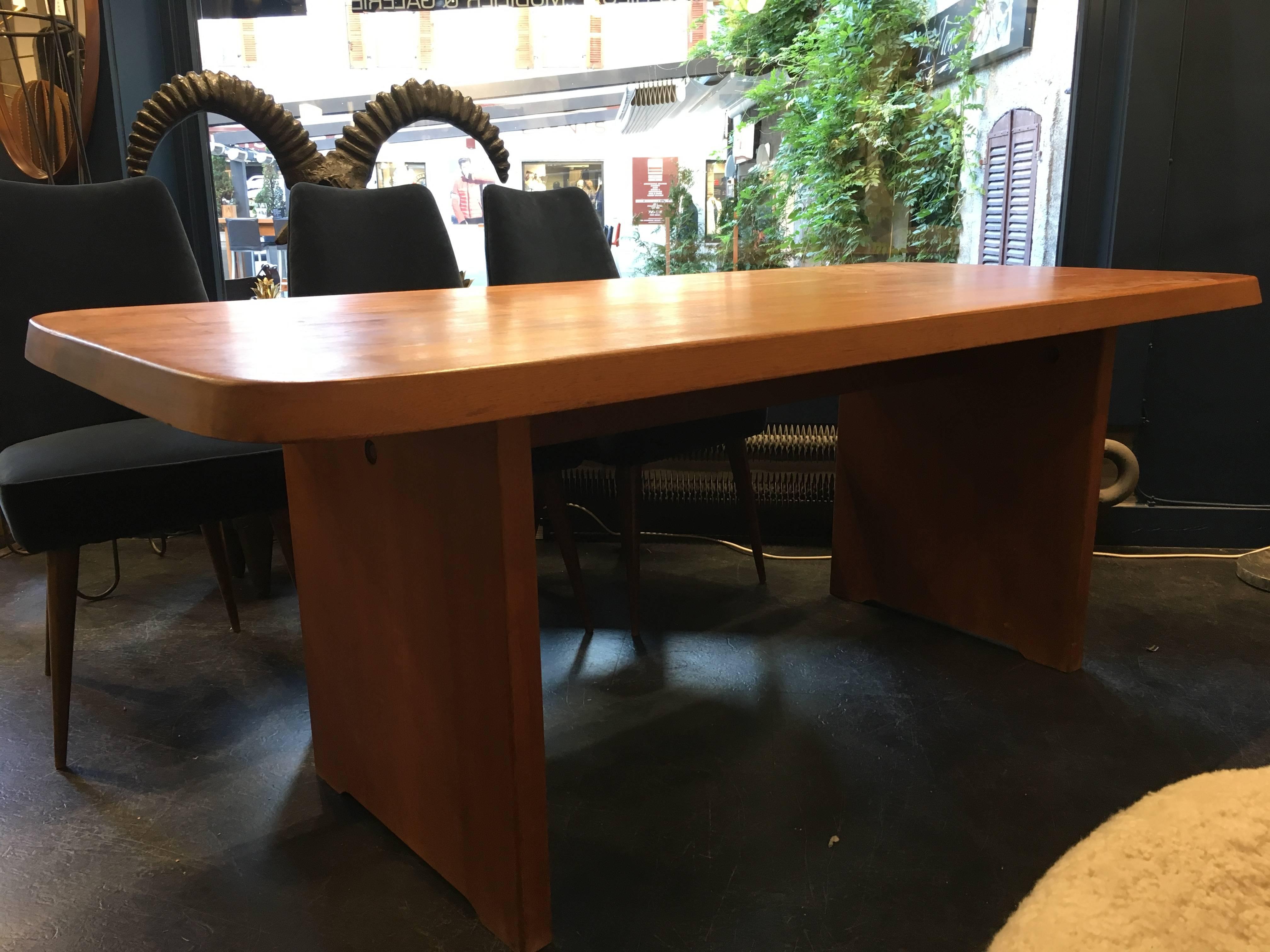 Mid-Century Modern Fantastic Pierre Chapo Dining Table, circa 1960 For Sale