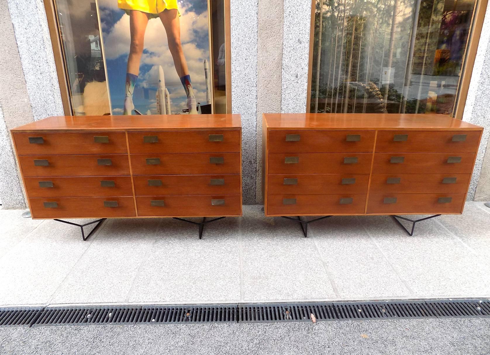 Fantastic pair of 1960 Italian commodes. Very good condition
One is 138cm width, 135cm the other.