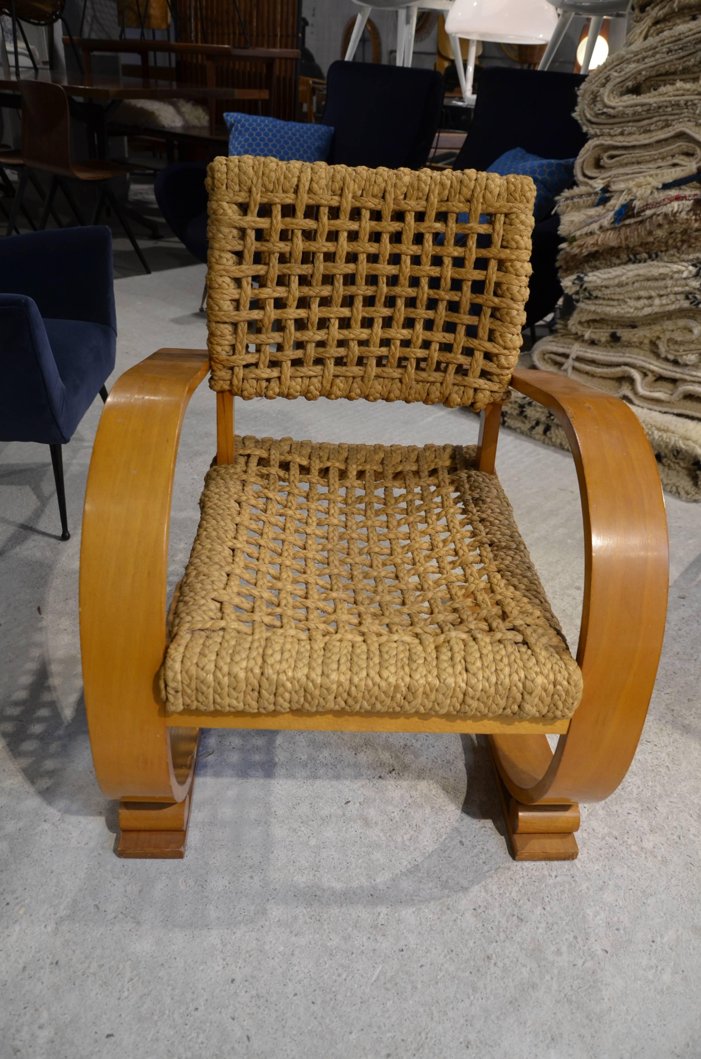 Fantastic Pair of French Audoux Minet Armchairs, circa 1950 In Good Condition For Sale In Megeve, FR