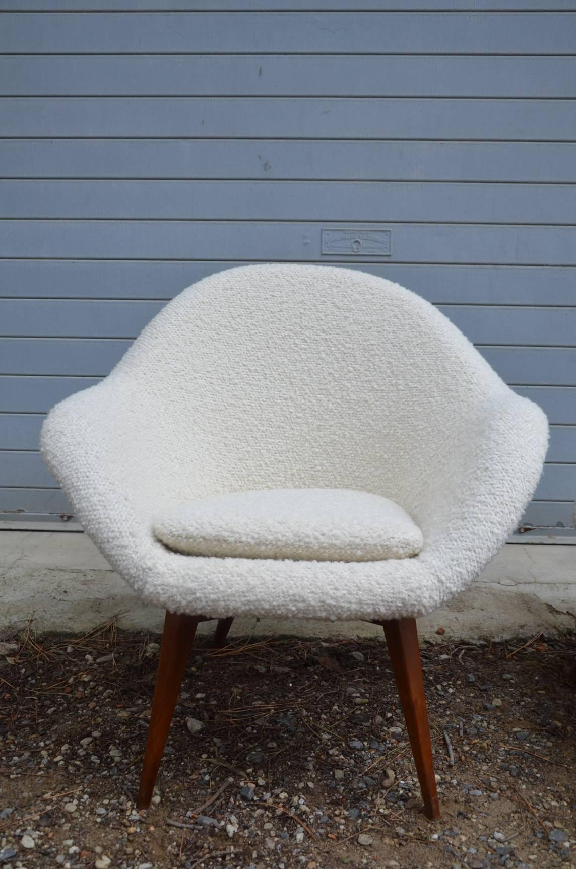 Brass Beautiful Pair of Gigi Radice Reupholstered Armchairs, circa 1960 For Sale
