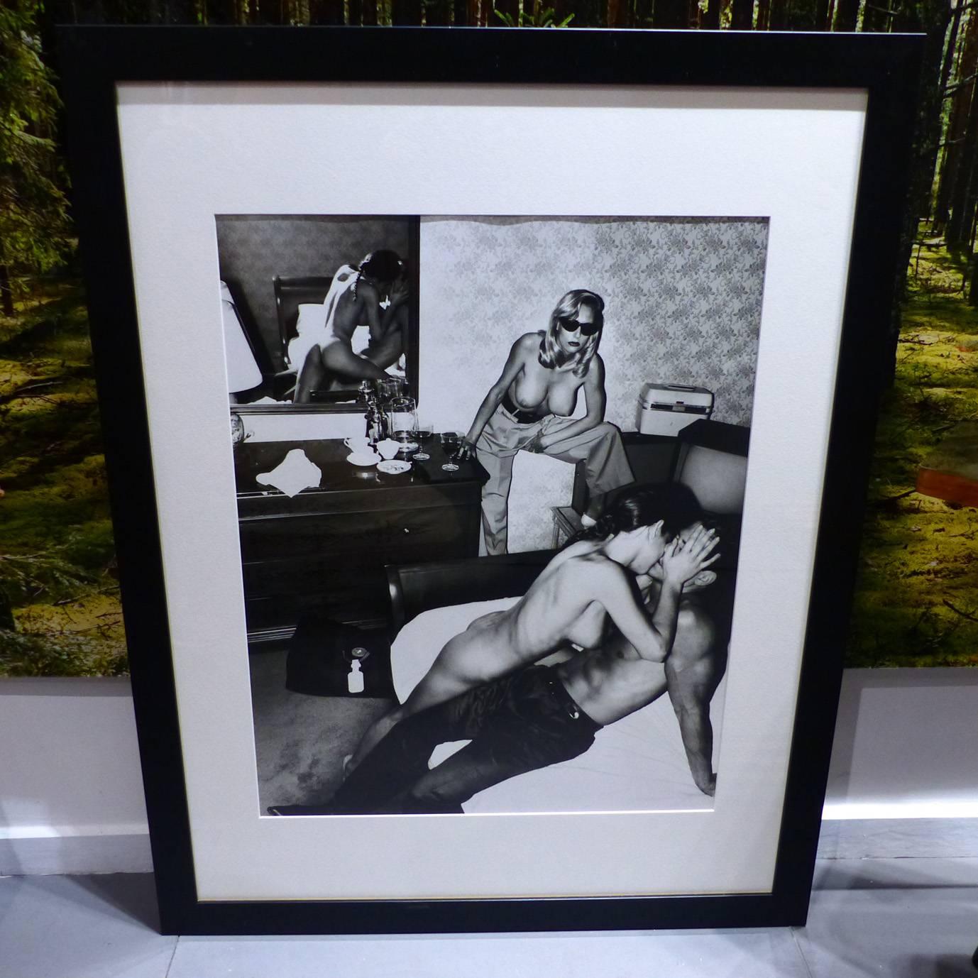 Helmut Newton framed poster, voyeurism, American Playboy, Los Angeles, 1989.
