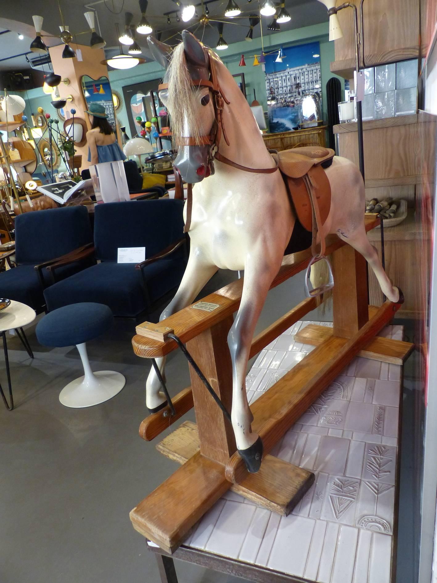 Mid-Century Modern Fantastic Rocking Horse by Haddon Rockers, circa 1970 For Sale