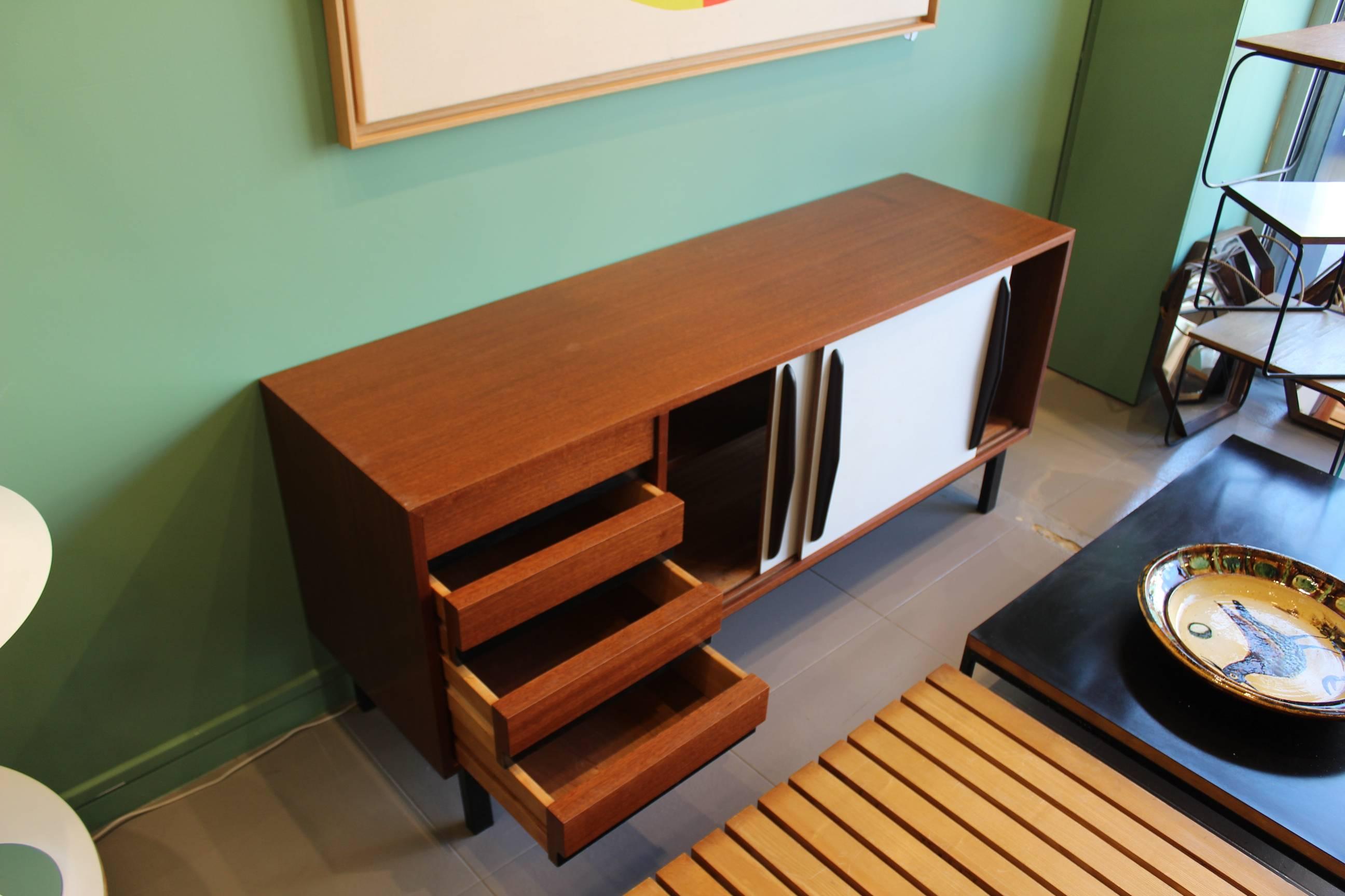 French Fantastic Charlotte Perriand Cansado Sideboard, circa 1950 For Sale