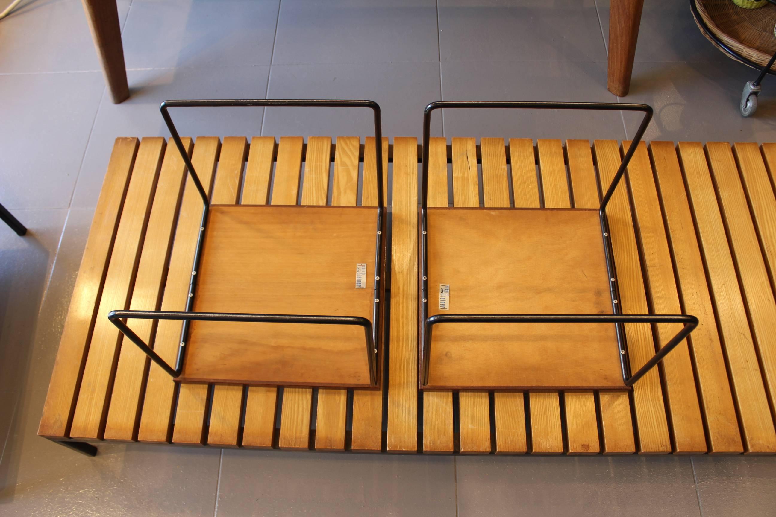 Mid-20th Century Pierre Guariche Beautiful Pair of Side Tables for Steiner, circa 1950 For Sale