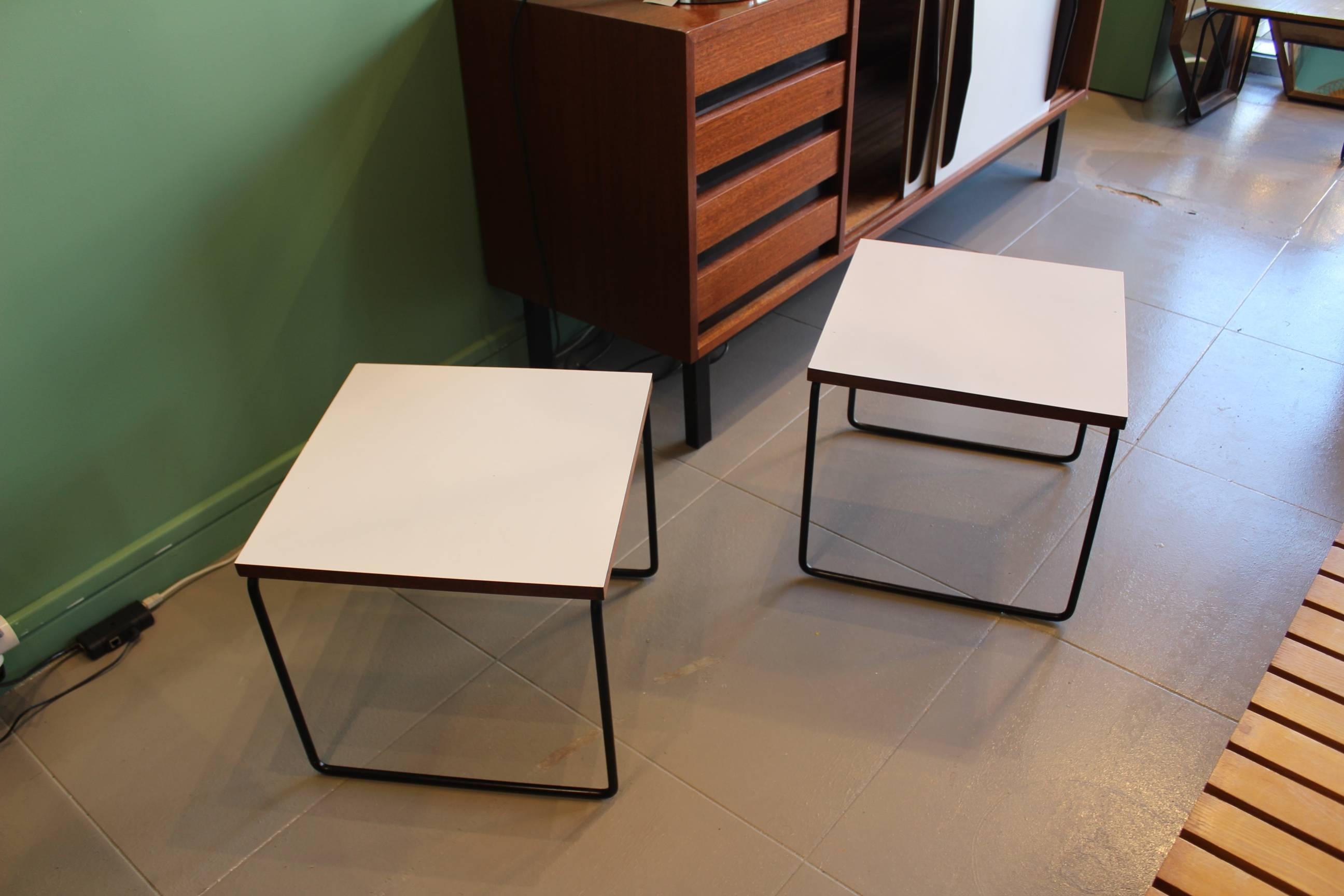 Pierre Guariche Beautiful Pair of Side Tables for Steiner, circa 1950 For Sale 2