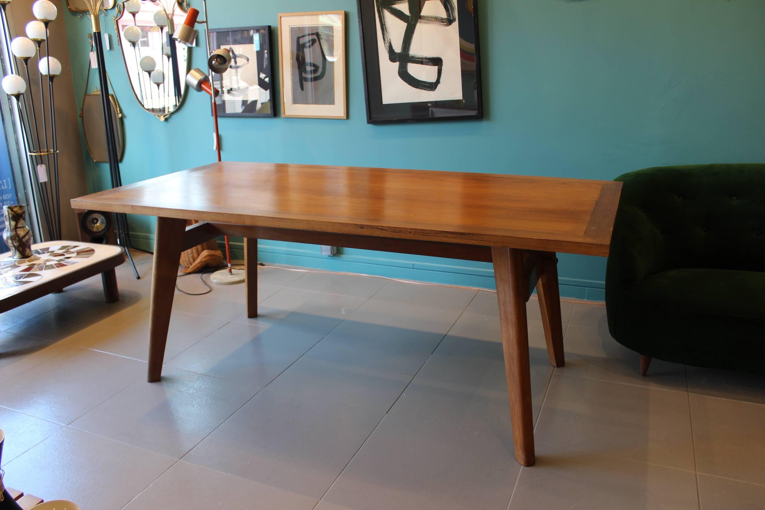 Fantastic Dining Table In The Taste Of Pierre Jeanneret and Charlotte Perriand For Sale 3