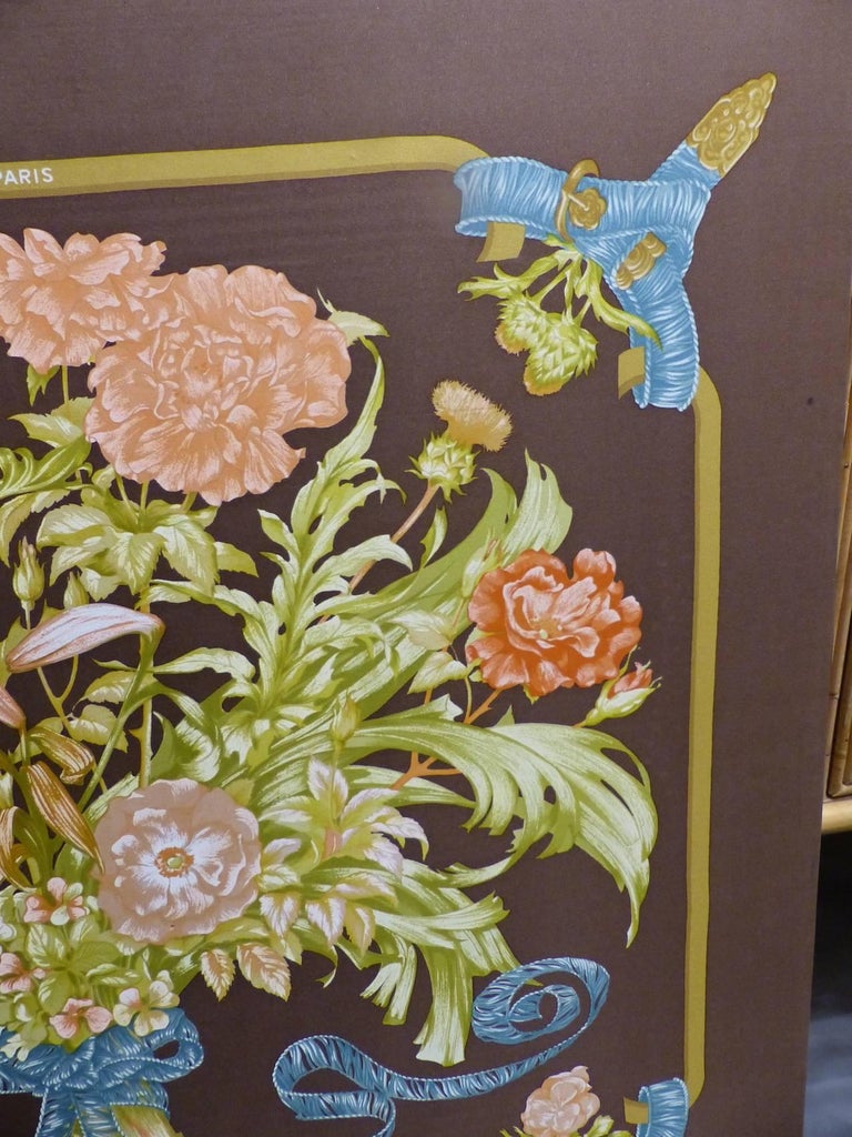 Beautiful Hermes Scarf Mounted on Panel, circa 1960 at 1stDibs