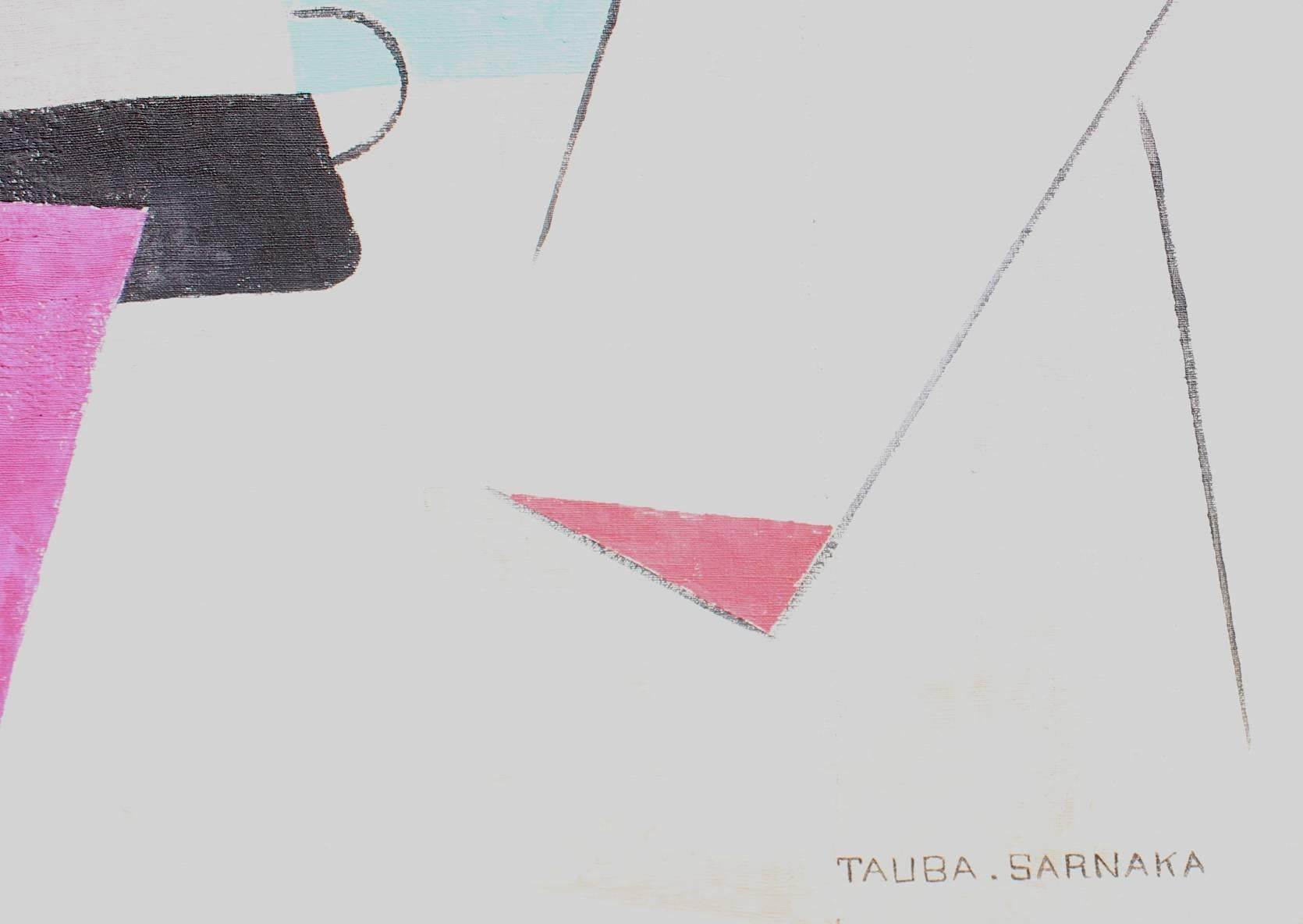 Mid-20th Century Tauba Sarnaka Beautiful Abstract Oil on Canvas