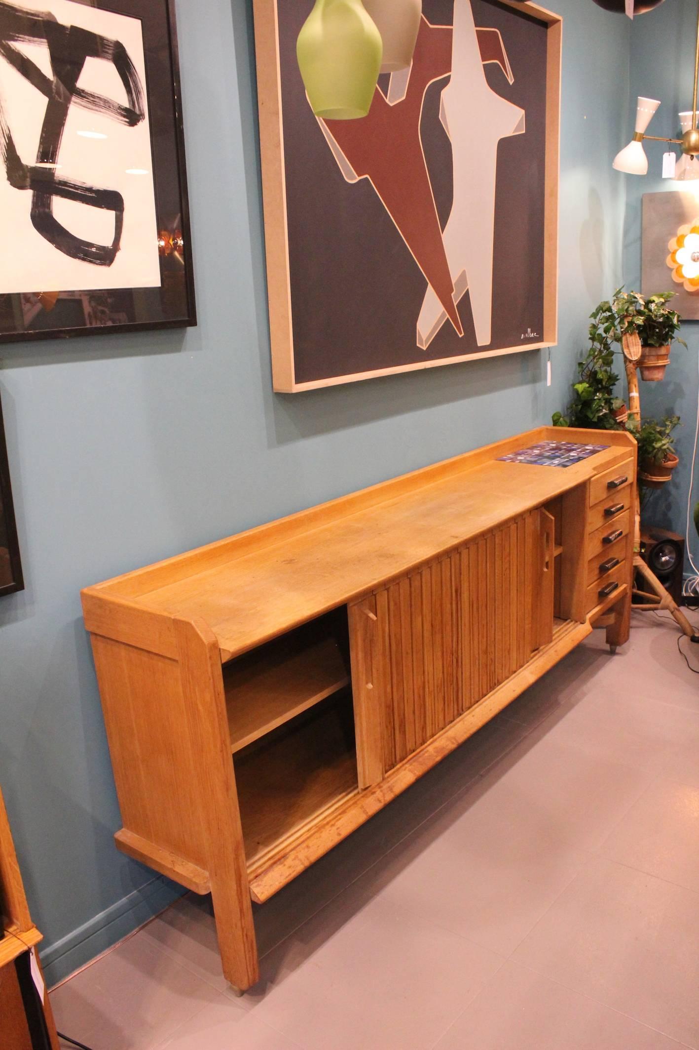 French Guillerme & Chambron Beautiful Sideboard, circa 1960 For Sale