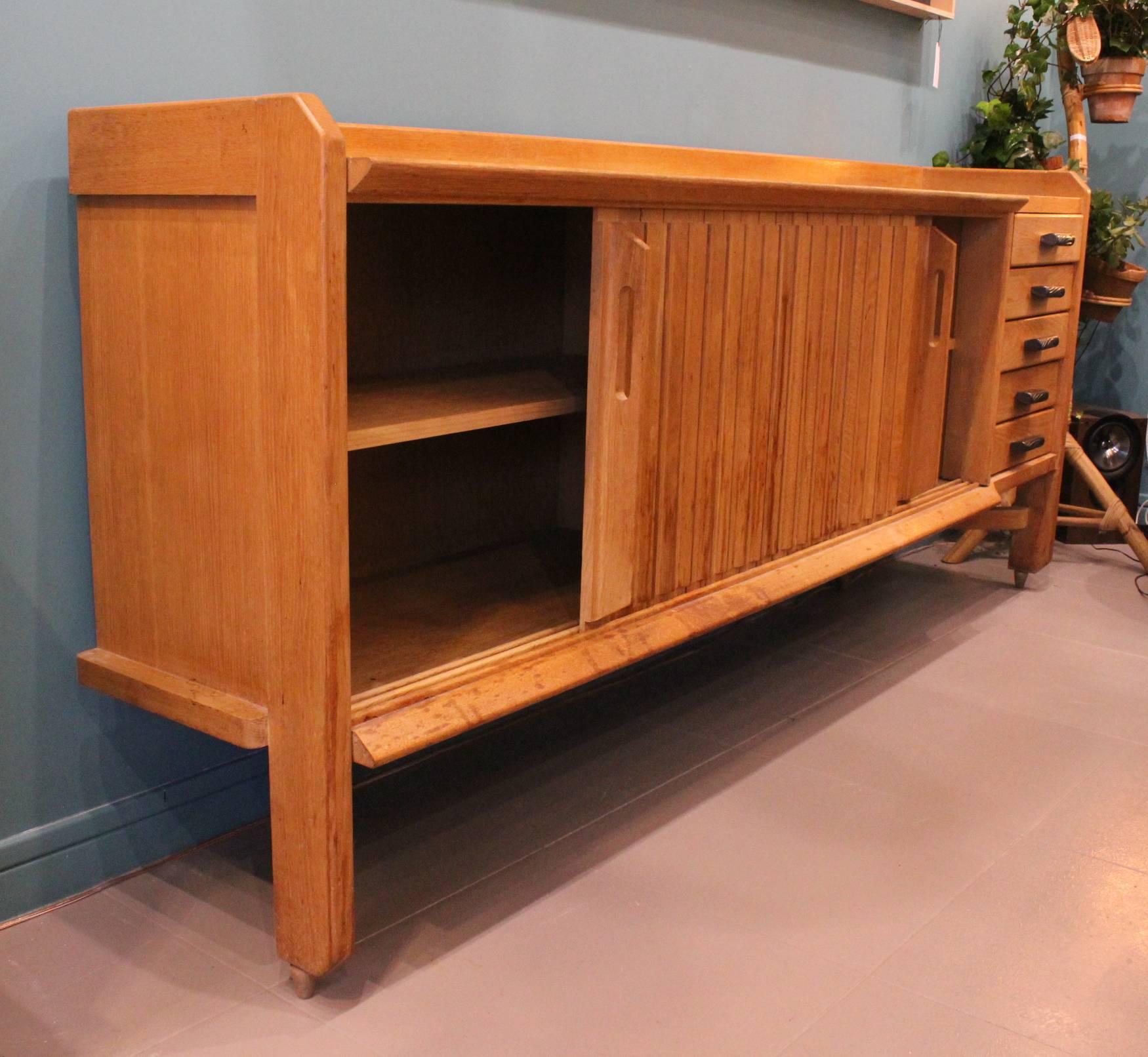 Guillerme & Chambron Beautiful Sideboard, circa 1960 In Good Condition For Sale In Megeve, FR