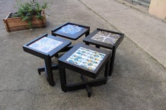 Guillerme and Chambron Fantastic Set of Four End Tables, circa 1960