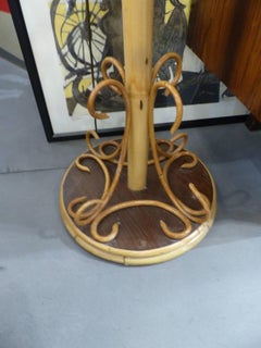 Beautiful Audoux and Minet Wicker Floor Lamp, circa 1960