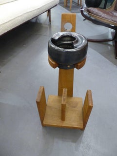 Beautiful Guillerme and Chambron Magazine Rack with Ashtray, circa 1960