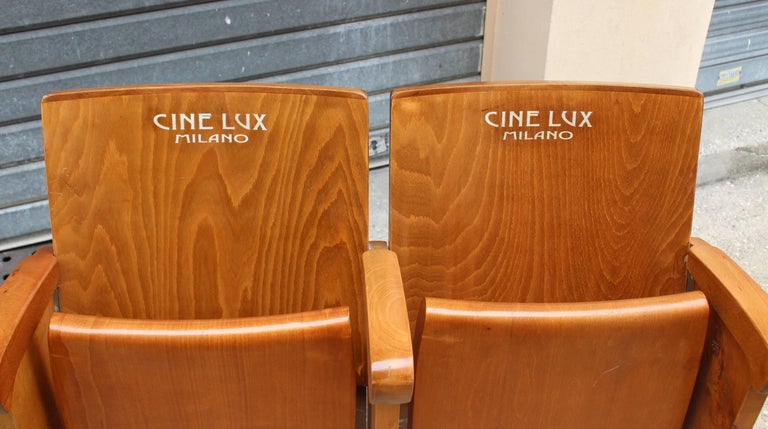 Beautiful Double Fold-Up Seat from Cinema Cinelux in Milano, circa 1960 ...