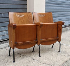 Set of Eight Double Fold-Up Seat from Cinema Cinelux in Milano, circa 1960