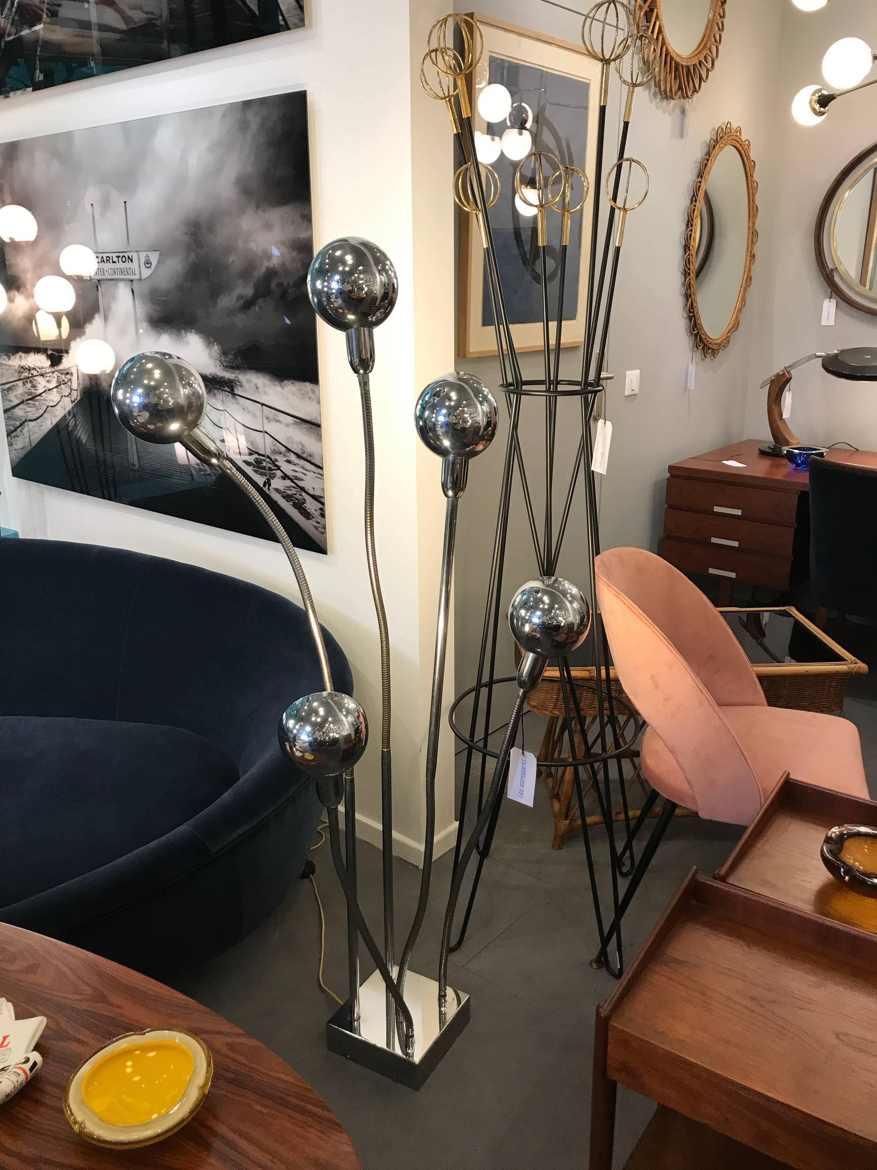French Pierre Folie Floor Lamp, circa 1960 For Sale