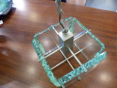 Beautiful Hammered Glass Pendant circa 1970