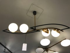 Pair of  Italian Four Globes Ceiling Lights