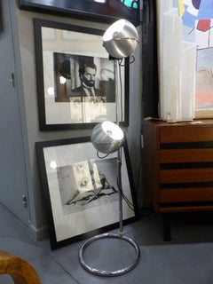 Beautiful Chrome and Aluminum Floor Lamp Sarfatti Style, circa 1970