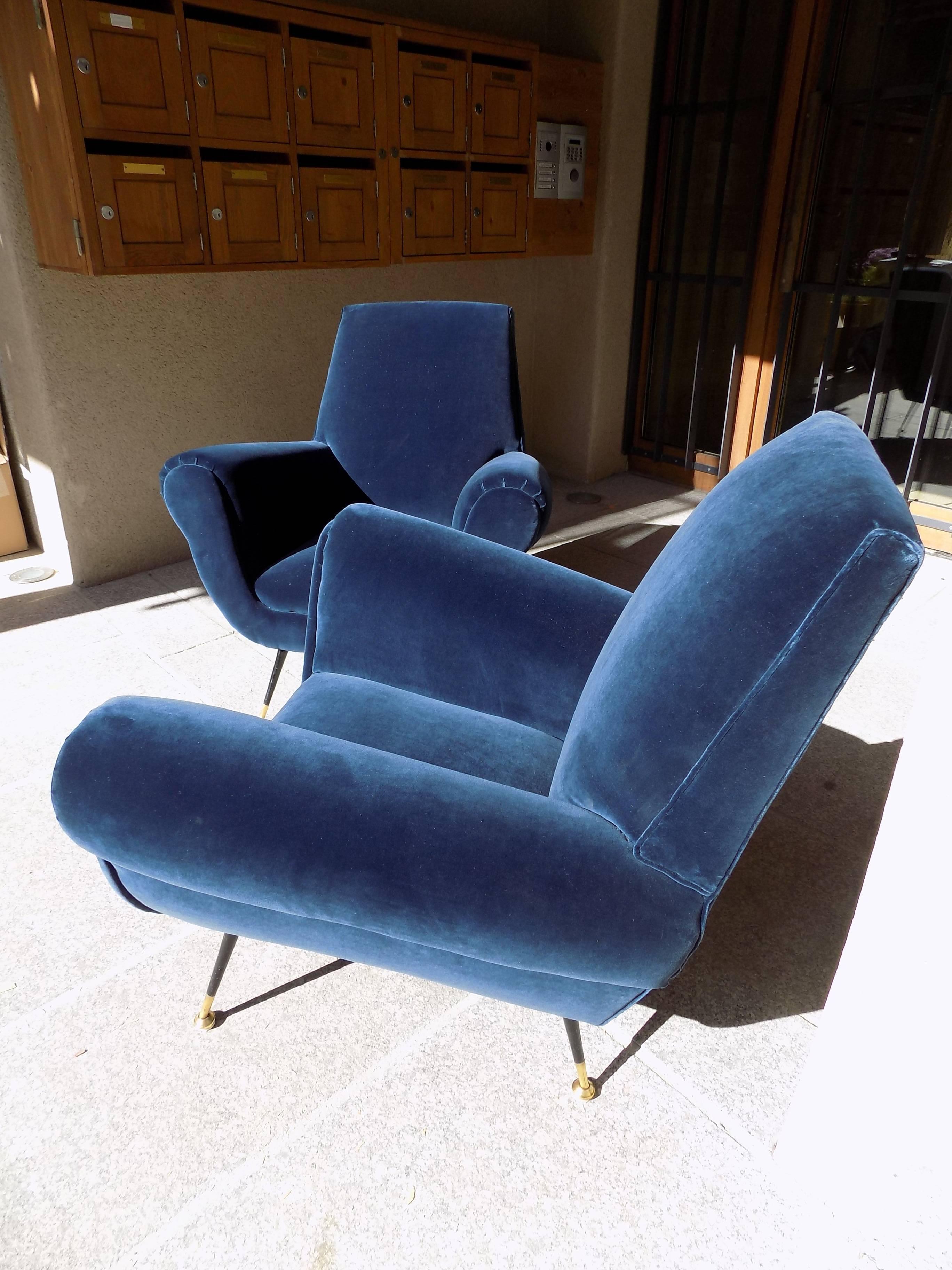 Pair of 1960 armchairs in perfect condition.