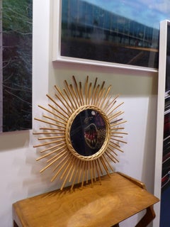 Beautiful Wicker Mirror, circa 1960