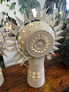 Fantastic Pair of Georges Pelletier Ceramic Sun Lamp