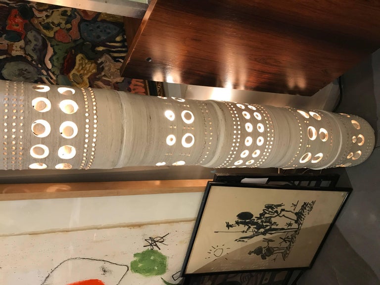 Fantastic Georges Pelletier Ceramic TOTEM Lamp In Excellent Condition For Sale In Megeve, FR