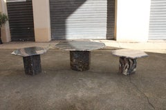 Beautiful Set of Three Marble Nesting Cocktail Tables, circa 1960