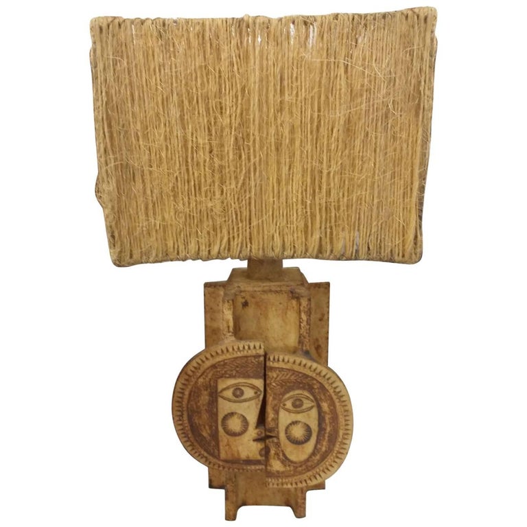Fantastic Roger Capron and Jean Derval Pair of Ceramic Table Lamps, circa 1970 For Sale