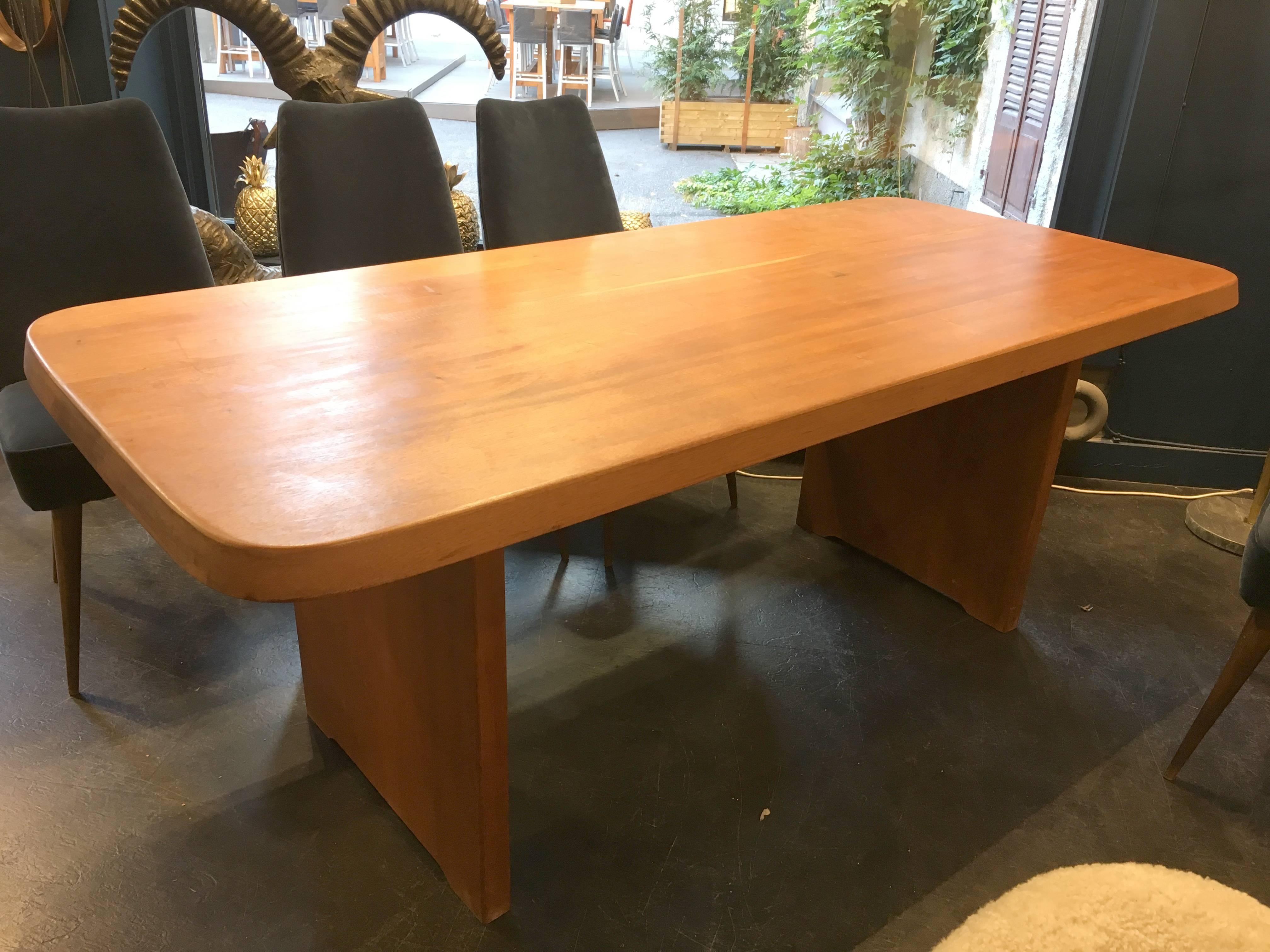 French Fantastic Pierre Chapo Dining Table, circa 1960 For Sale