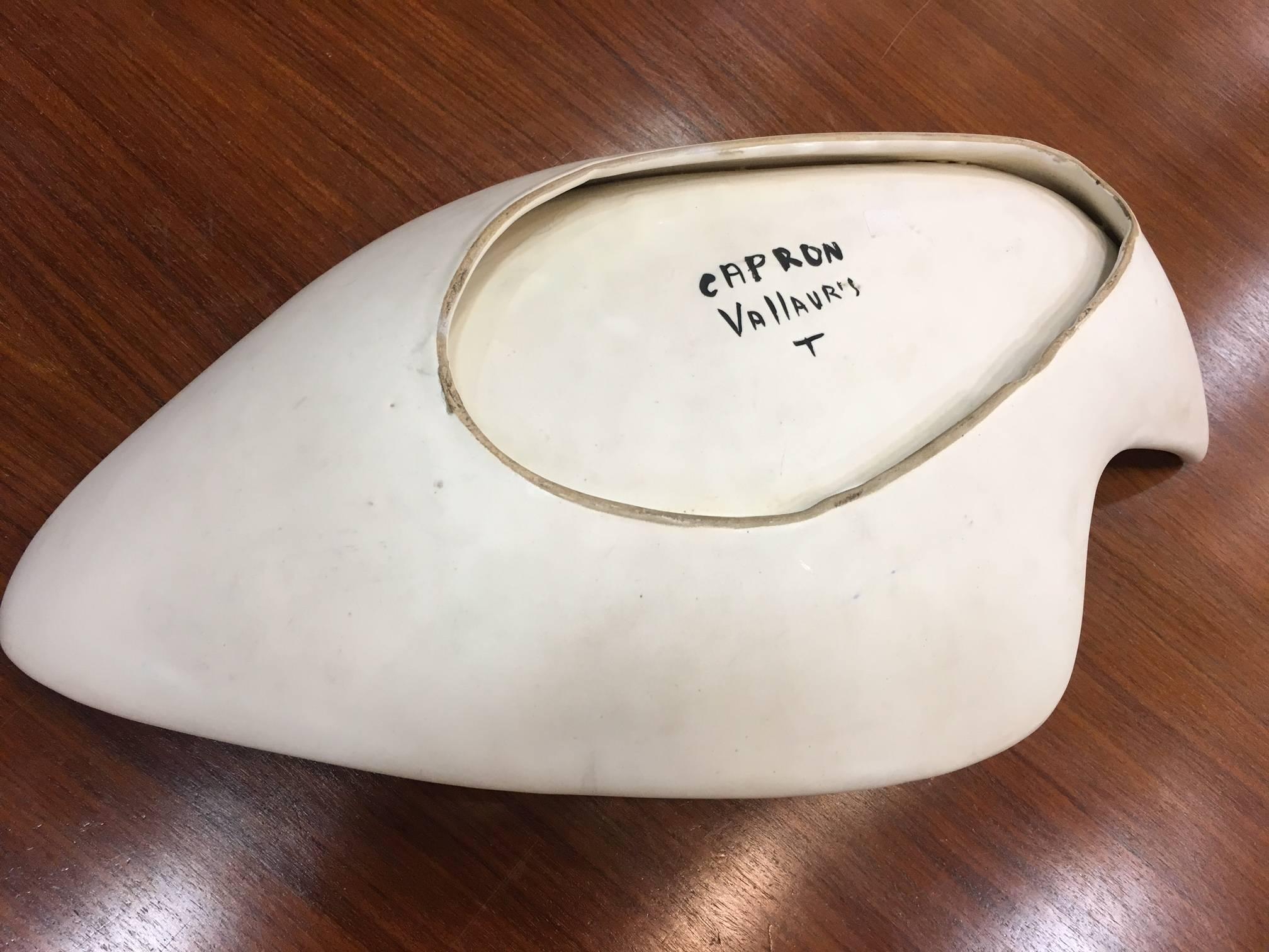 Mid-Century Modern Roger Capron Beautiful and Large Ceramic Dish or Vide-Poche, circa 1960 For Sale