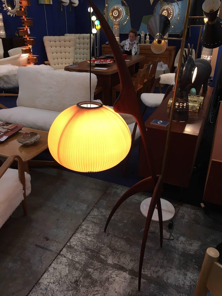 Fantastic Jean Rispal Praying Mantis Floor Lamp, circa 1950 at 1stDibs