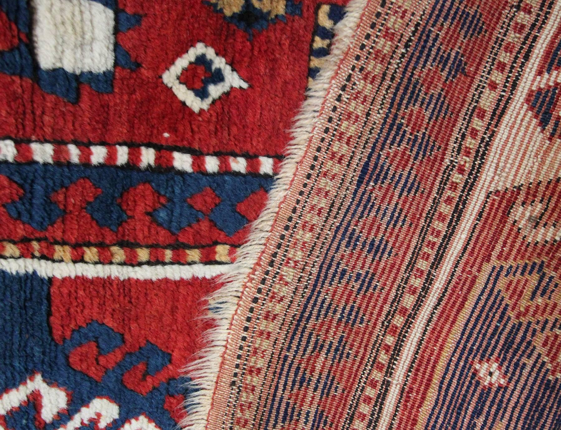 Wool Antique Borjalou Kazak Rug, Caucasus