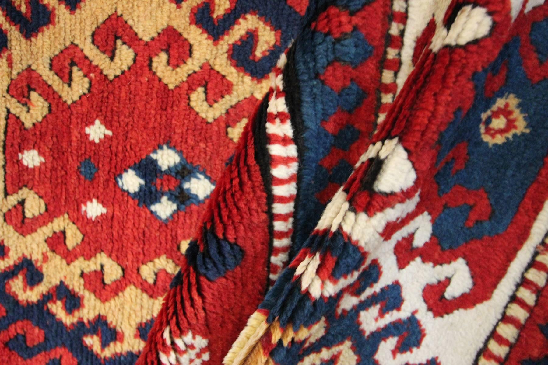 Hand-Woven Antique Borjalou Kazak Rug, Caucasus
