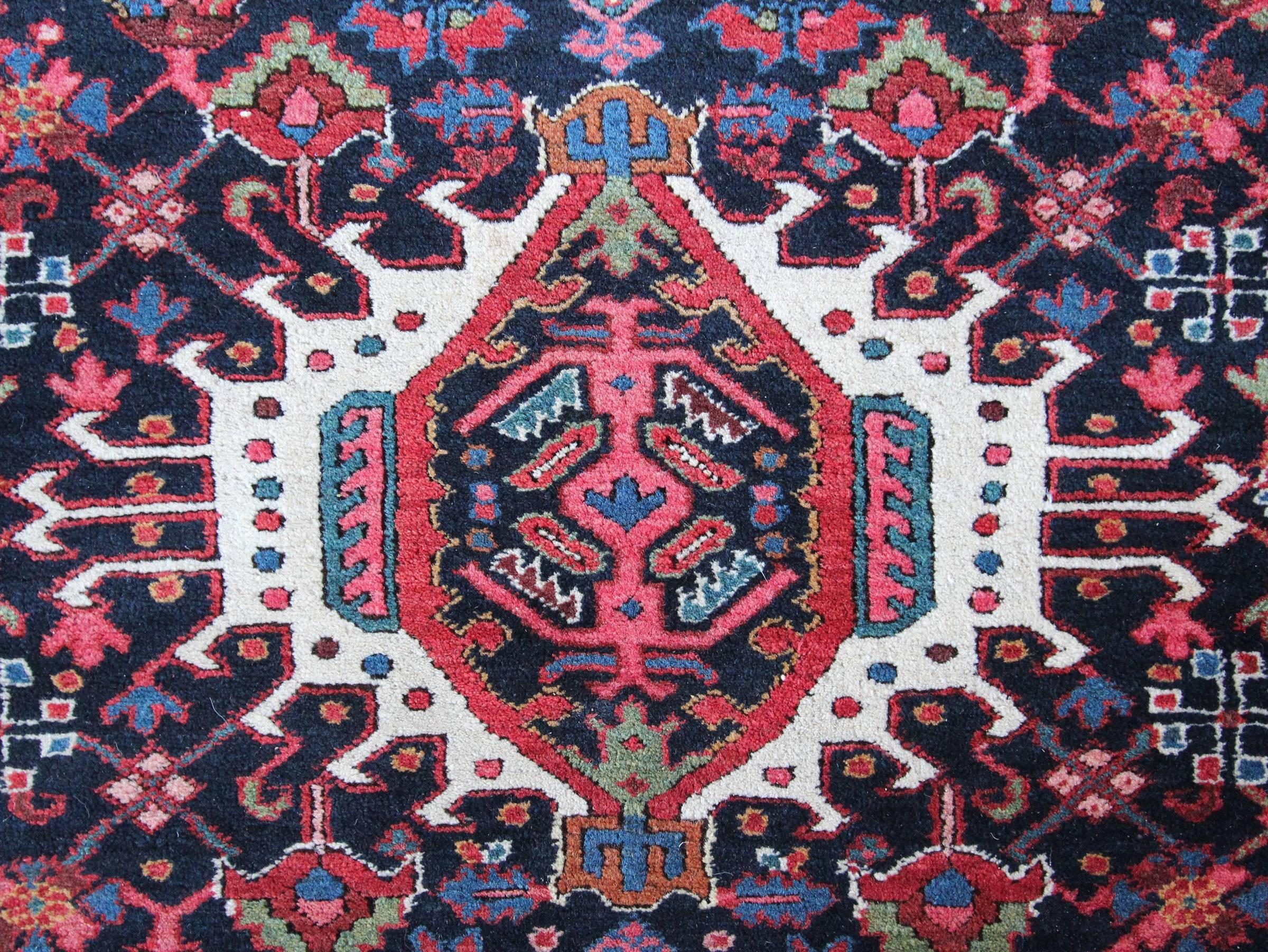 Hand-Woven Antique Hamadan Rug