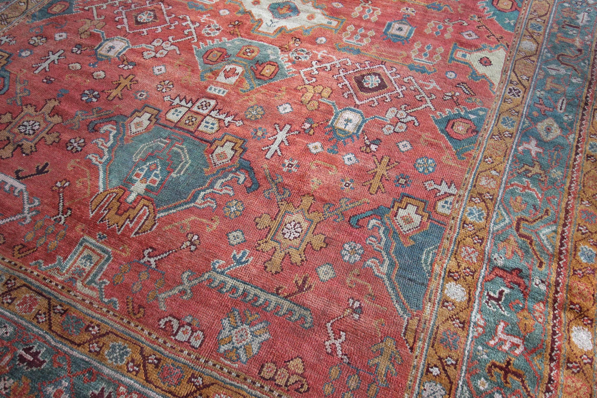 Turkish Antique Ushak Carpet, Anatolia For Sale
