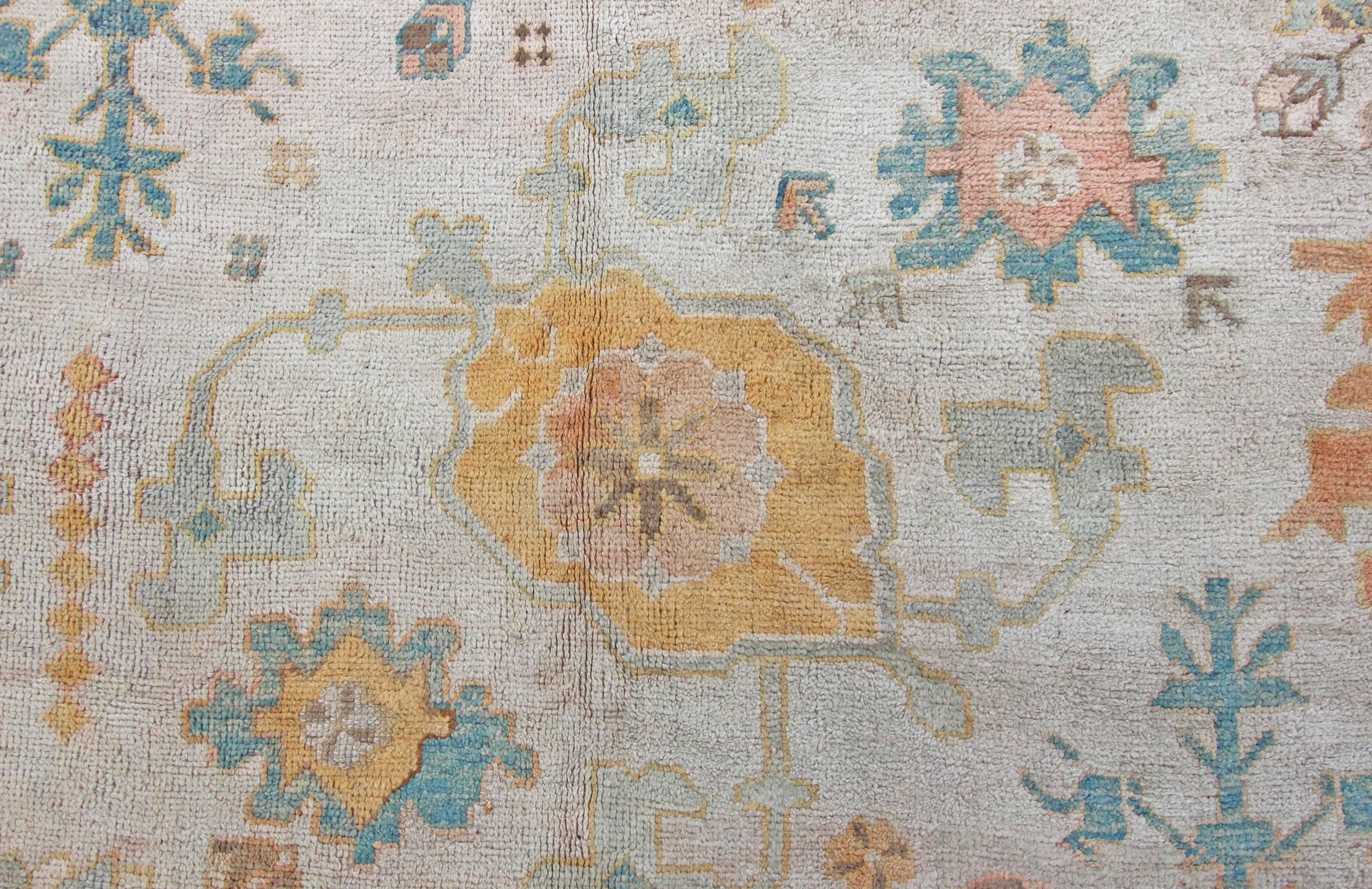 19th Century Antique Oushak Carpet, Anatolia For Sale