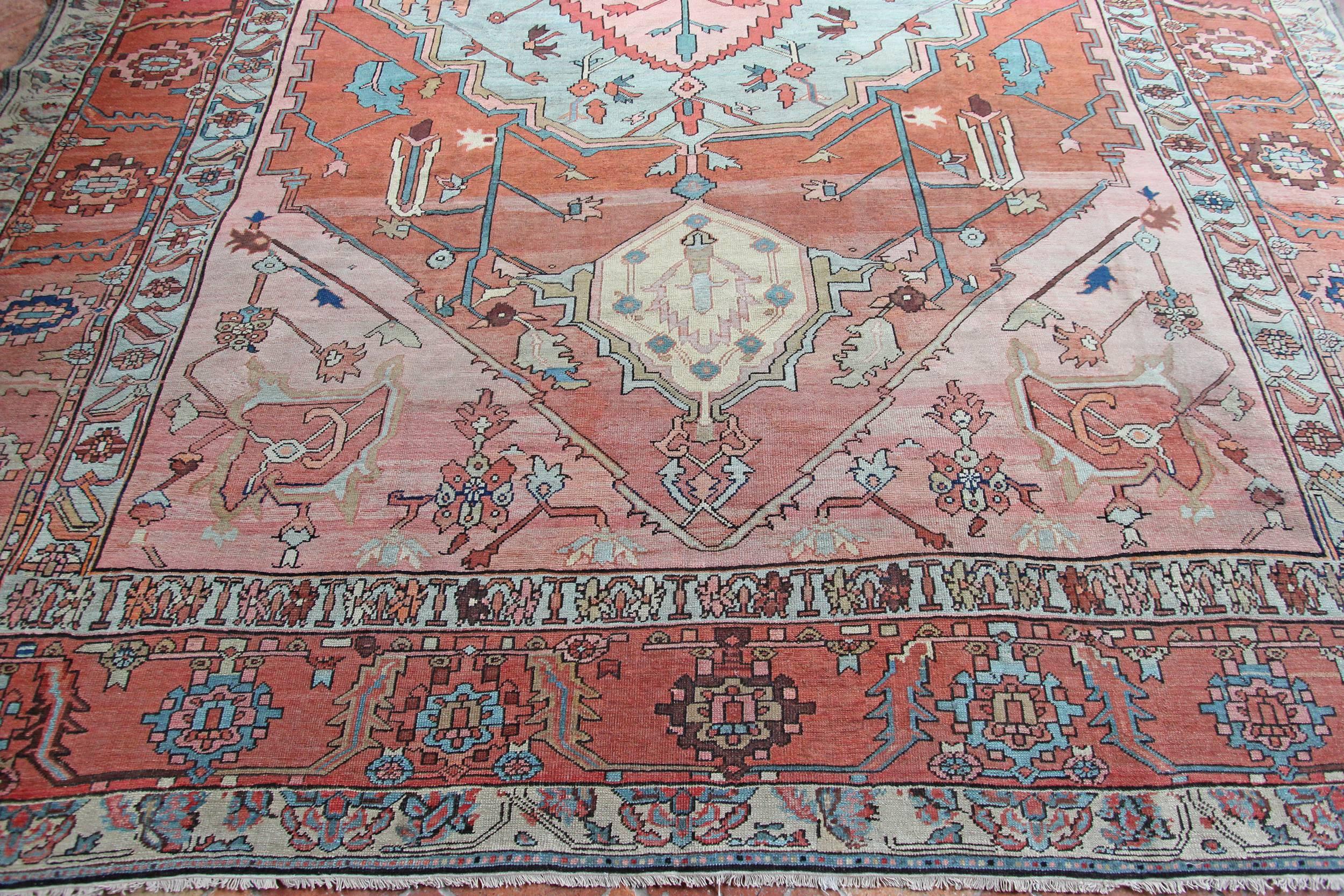 Wool Antique Bakshaish Carpet For Sale