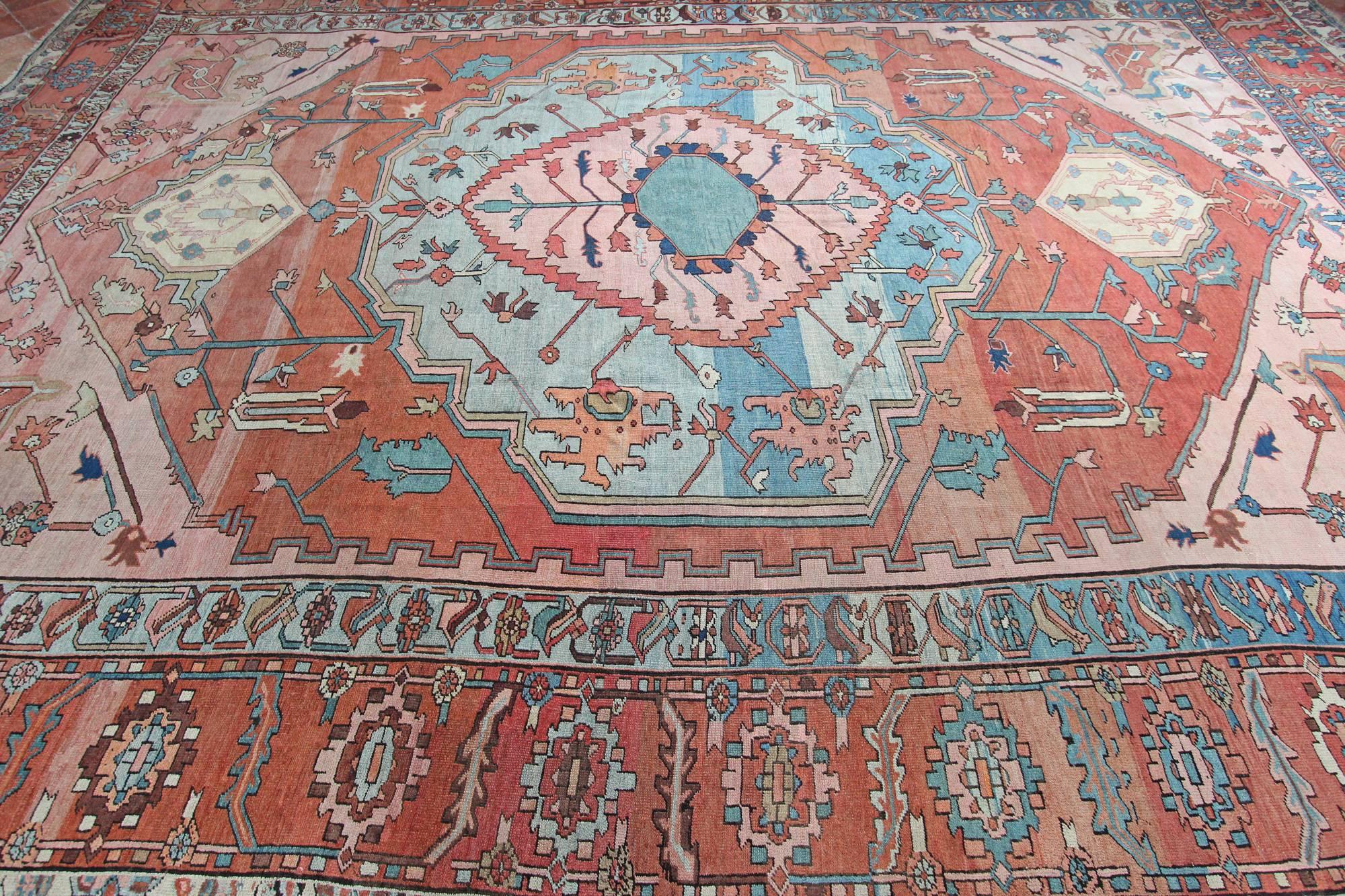 Hand-Woven Antique Bakshaish Carpet For Sale