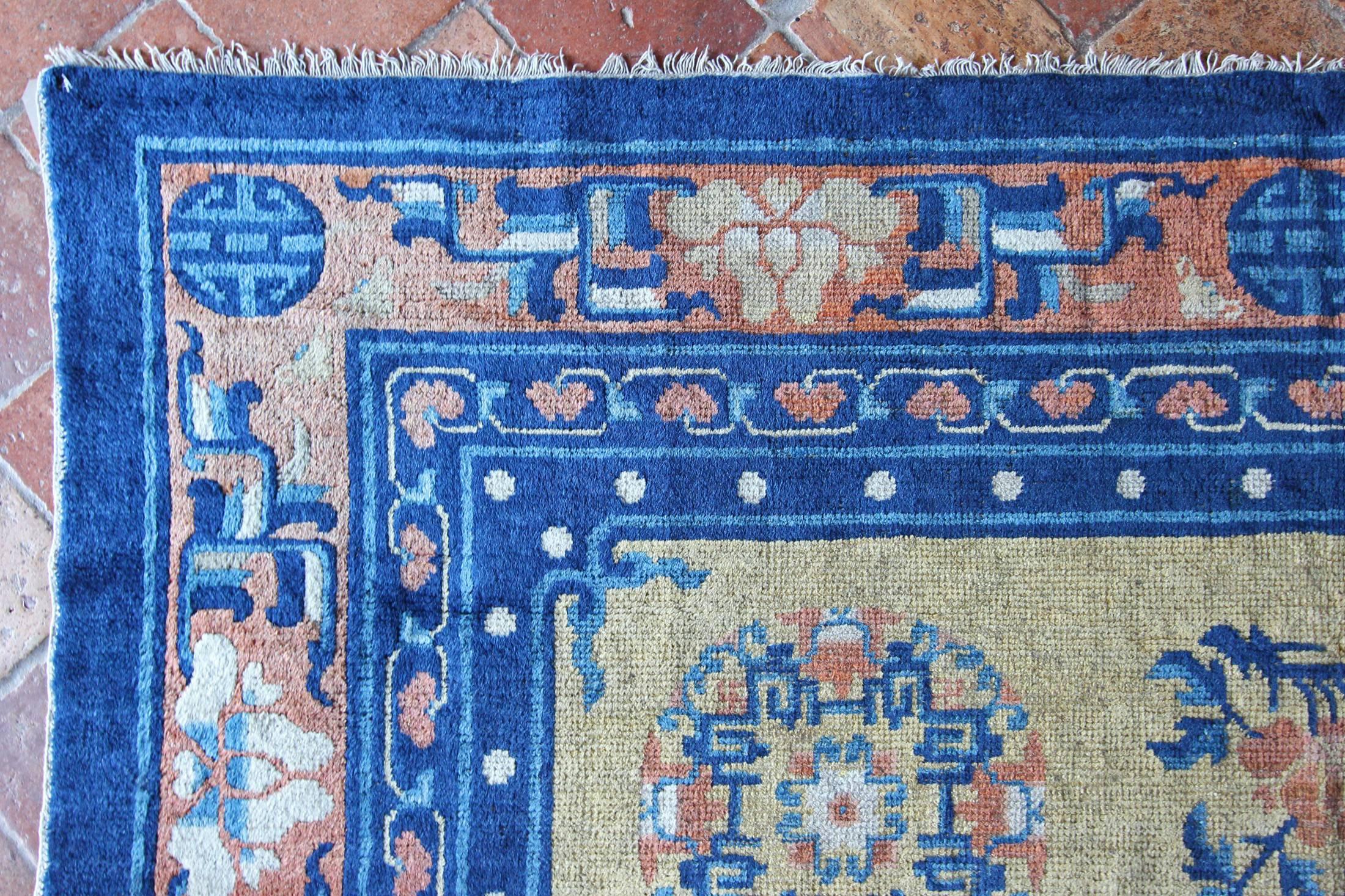 19th Century Antique Chinese Ningxia Carpet