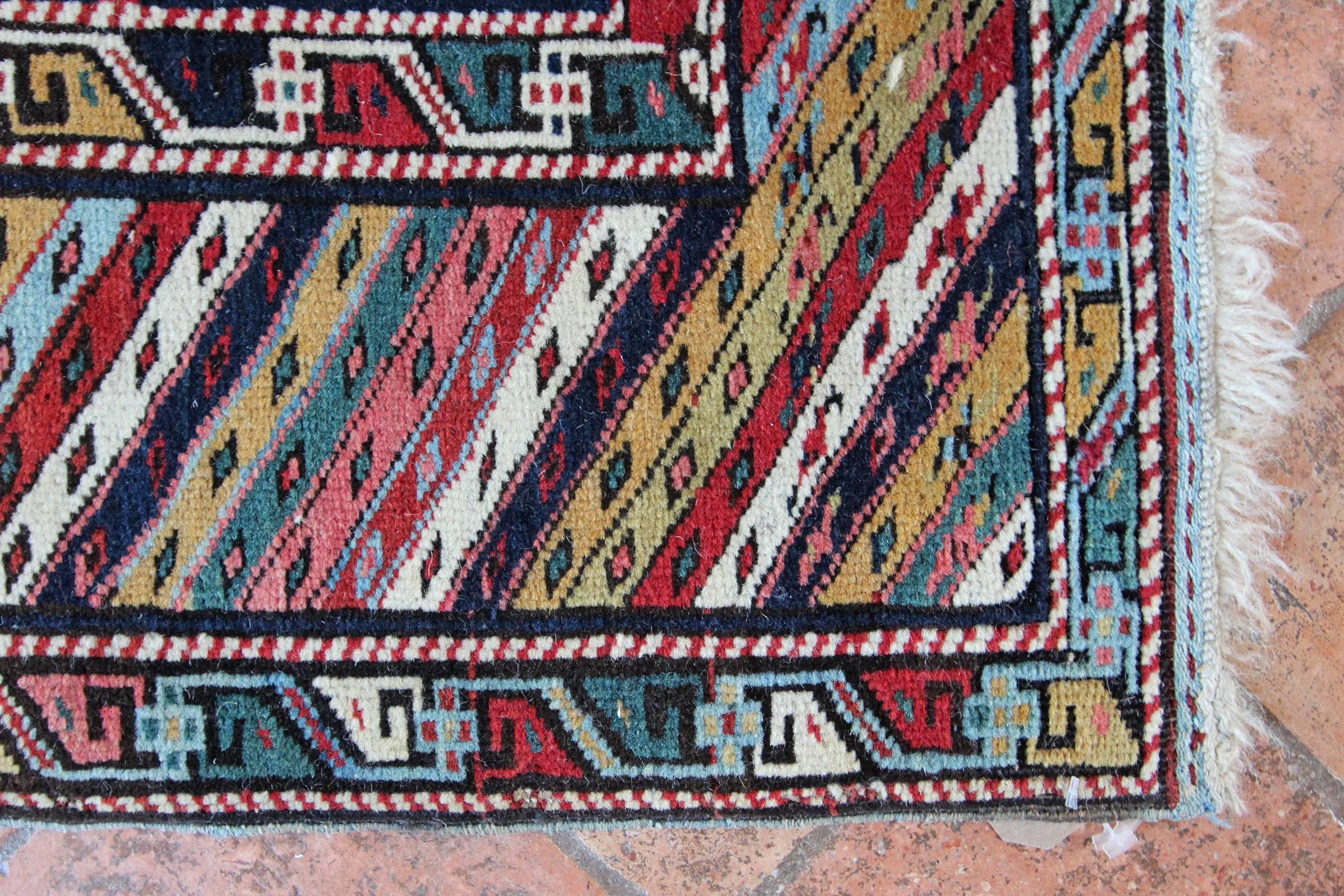 19th Century Antique Kuba Caucasian Rug For Sale