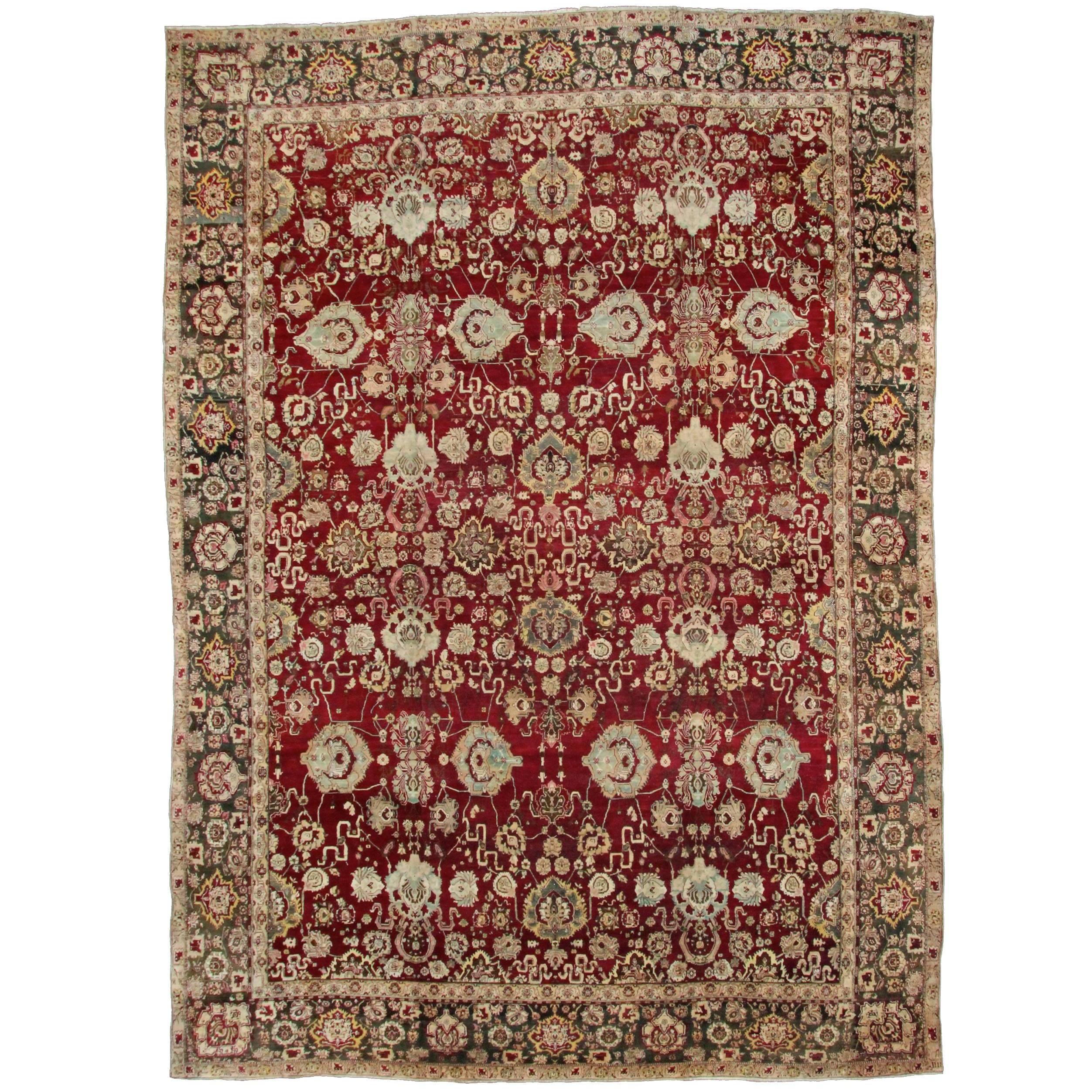 Antique Agra Carpet For Sale