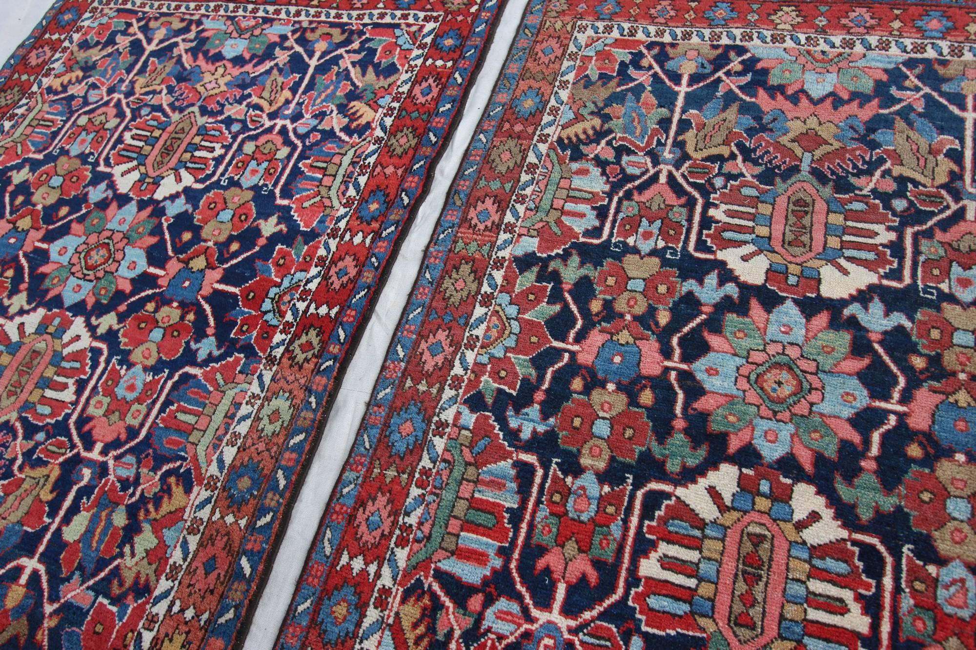 Persian Pair of Antique Heriz Rugs
