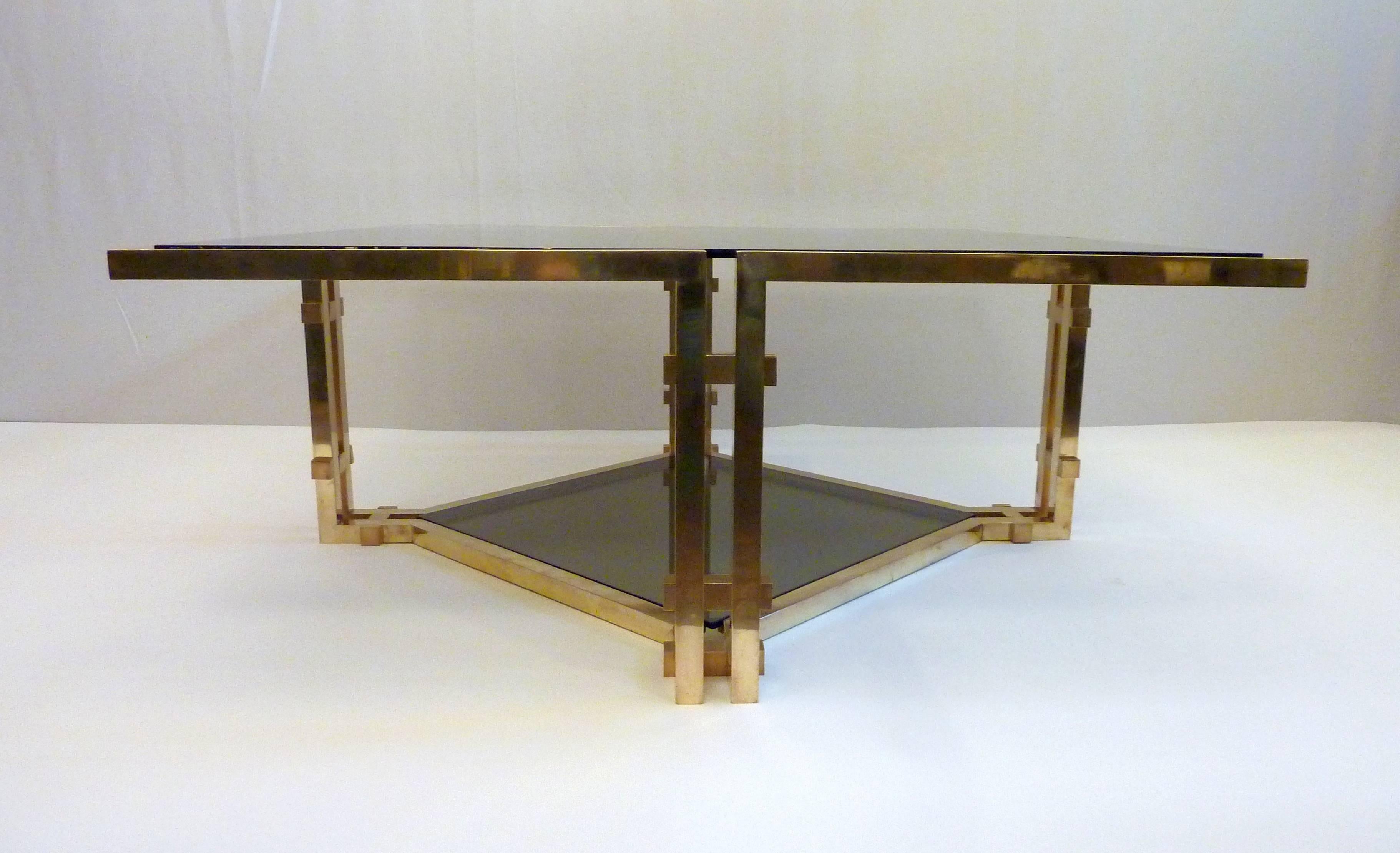 Italian Romeo Rega Square Brass Coffee Table