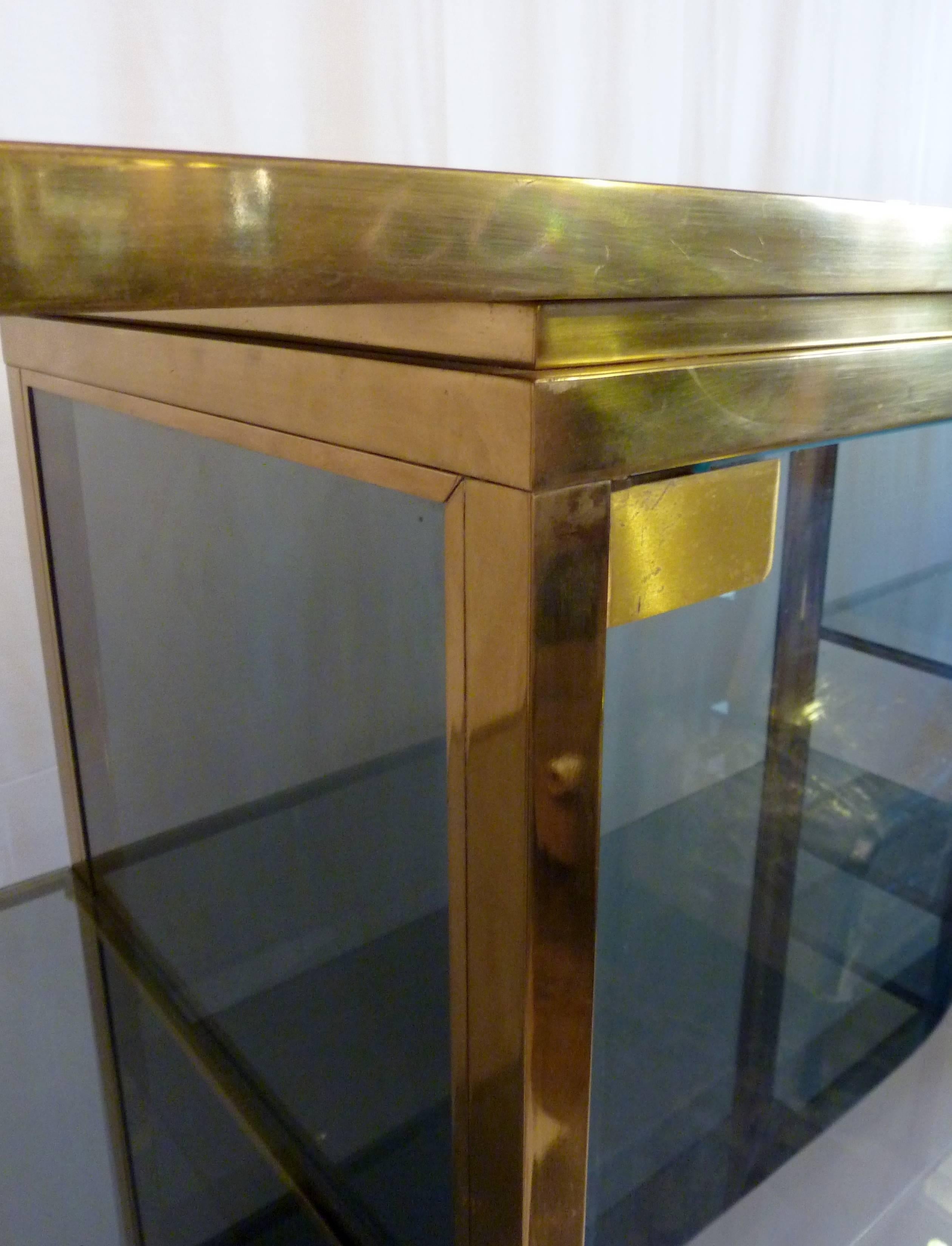 Italian Vitrine in Brass on a Black Base 2