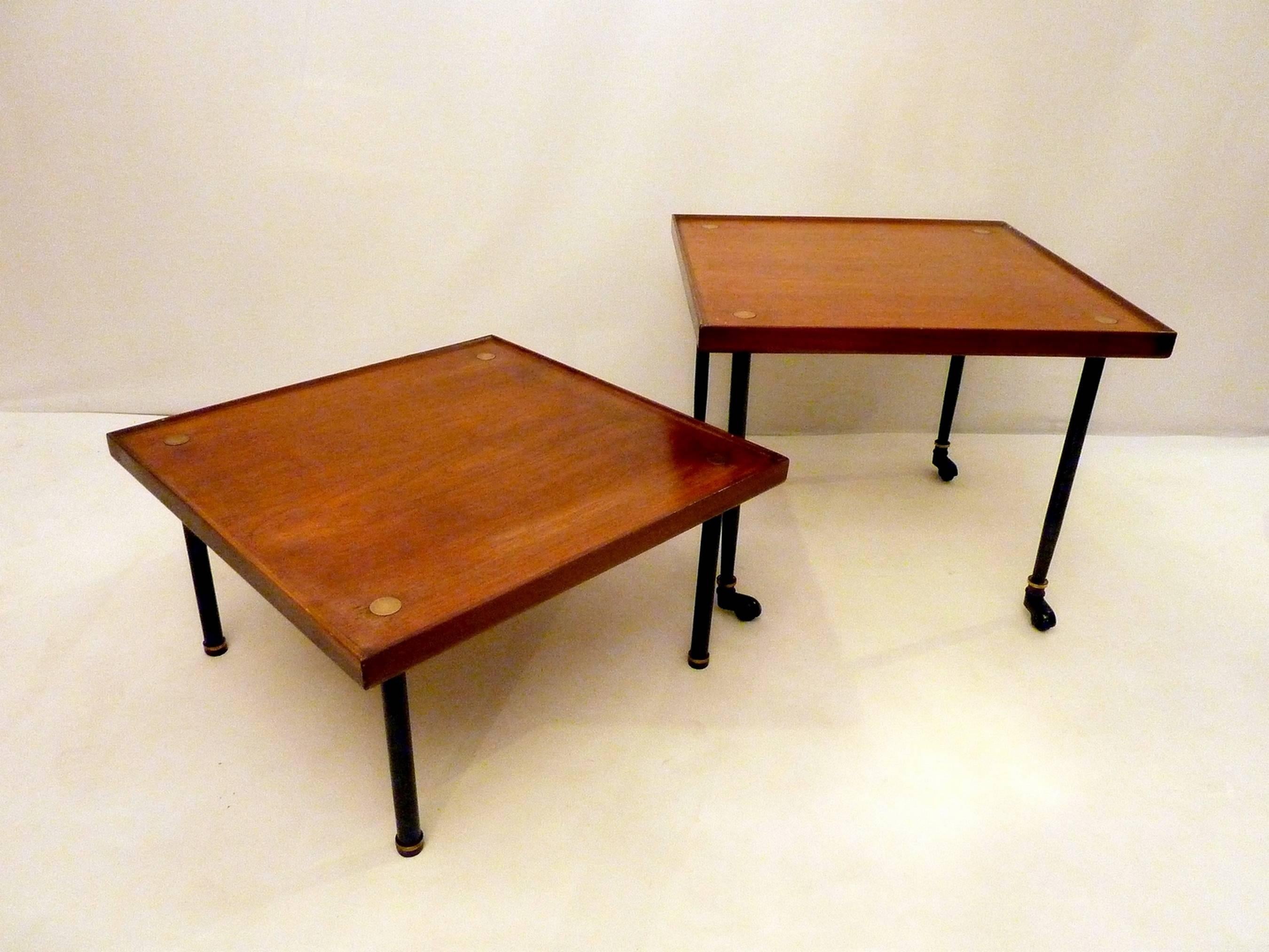 Modern Melchiorre Bega Teal Side Tables Produced by Klan, Italy