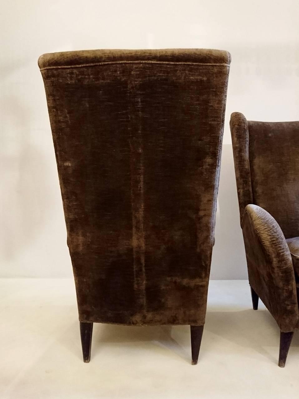 Mid-Century Modern Mid-Century Italian Wingback Armchairs