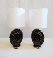 Pair of Coquille Lamps in the style of Tommaso Barbi